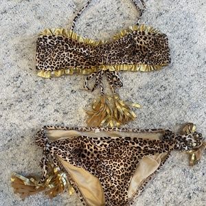 Nessi Byrd kids cheetah bikini